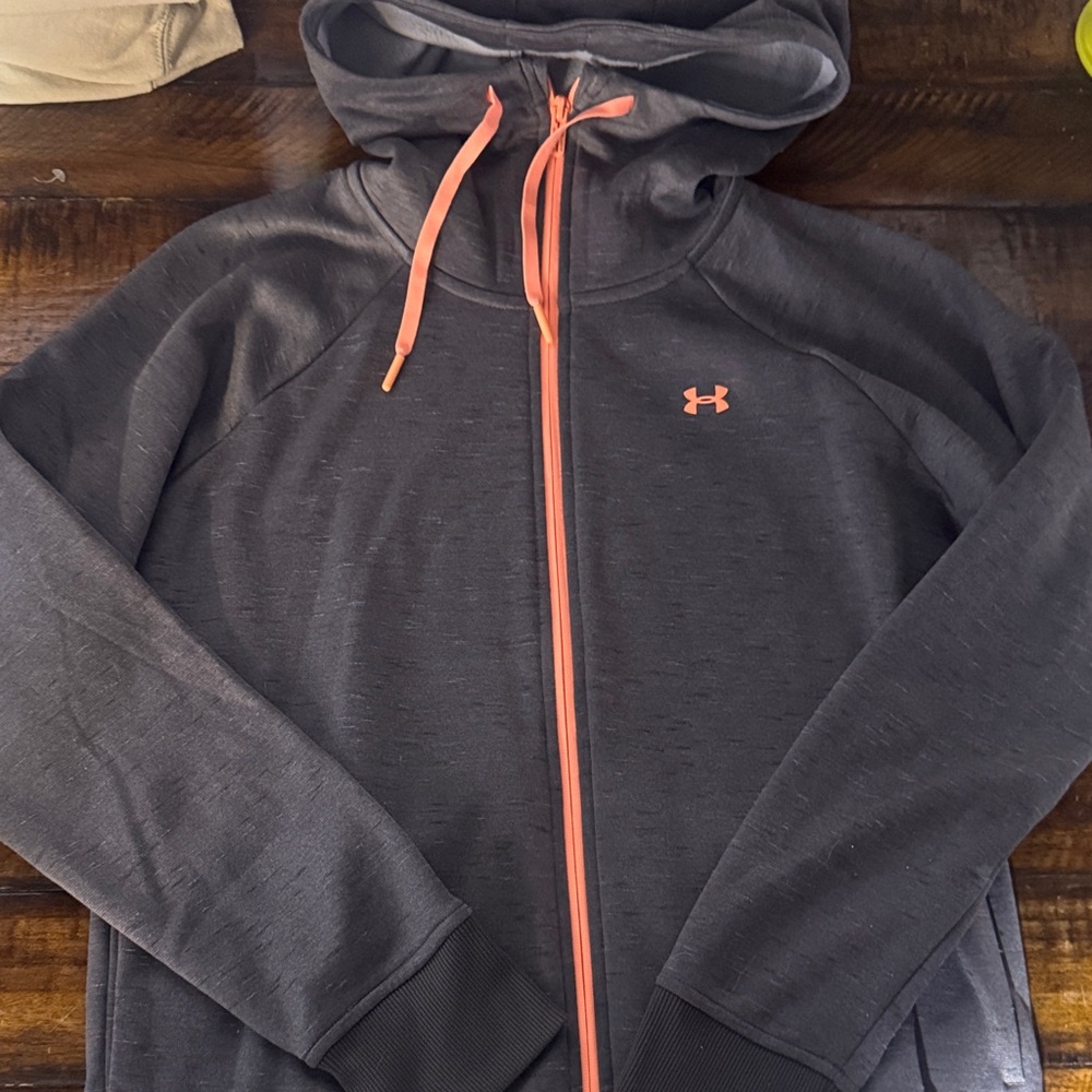 Under Armour Charcoal Hoodie with Coral Details